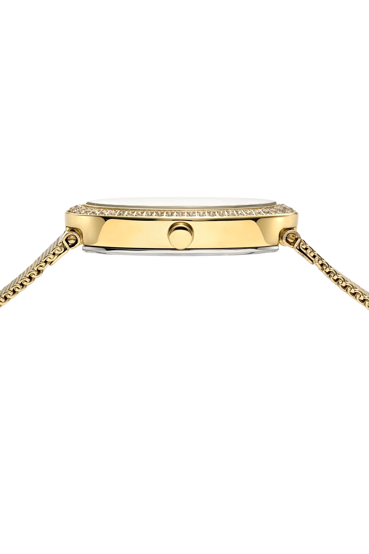 Porsamo Bleu Eloise Luxury Women's Oval And Topaz Stainless Steel Mesh Bracelet Watch, Gold Tone 1352BELS