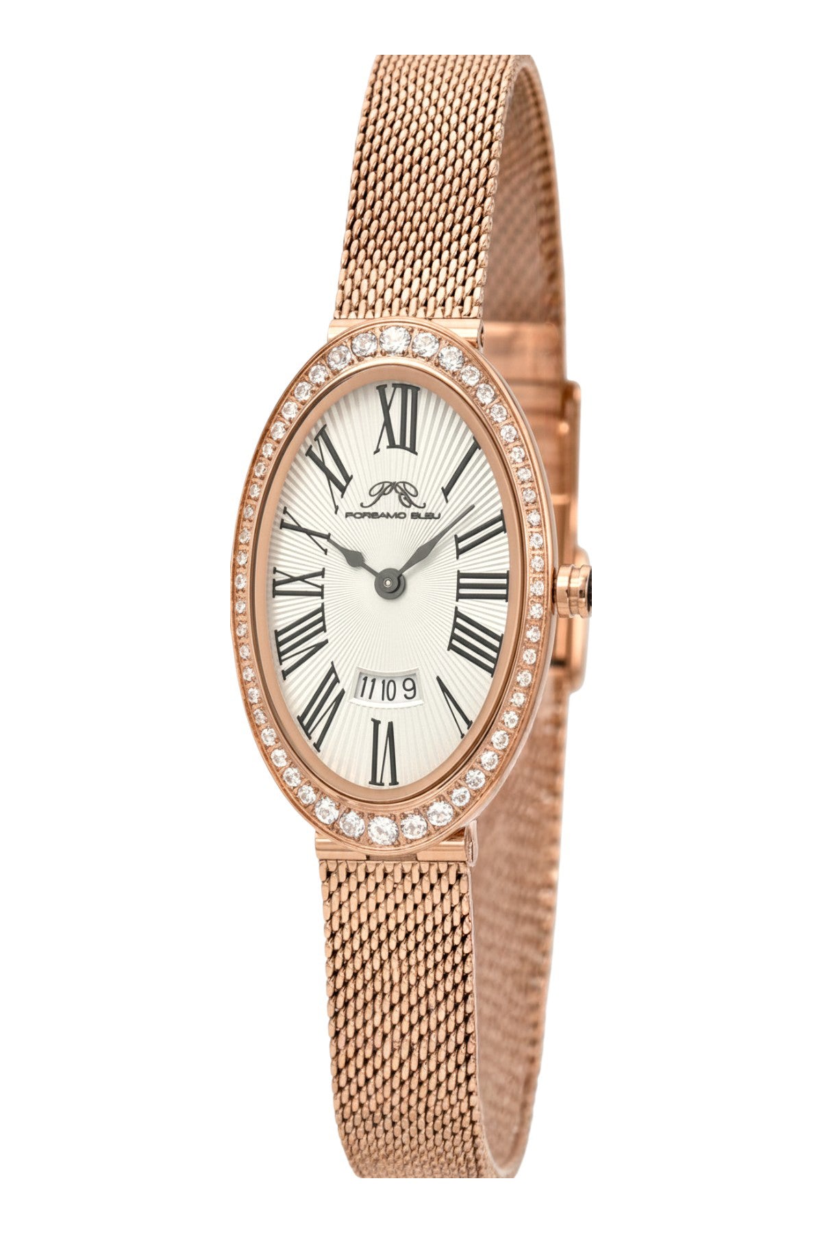 Porsamo Bleu Eloise Luxury Women's Oval And Topaz Stainless Steel Mesh