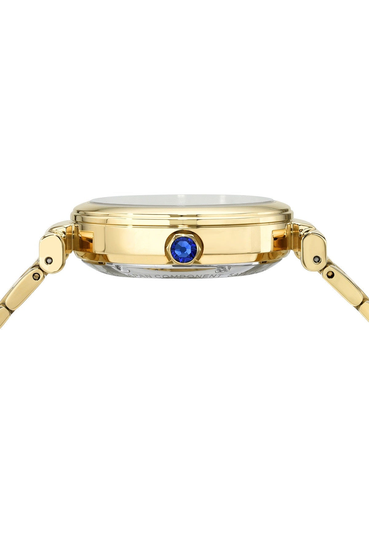 Porsamo Bleu Colette Luxury Automatic Women's Stainless Steel Watch With Topaz Gem Hour Markers, Gold, White 1103BCOS