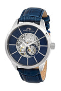 Porsamo Bleu Cassius Luxury Automatic Men's Watch, Genuine Leather Band, Silver, Blue 802ACAL