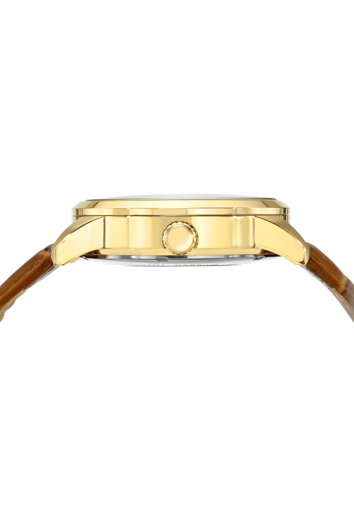 Porsamo Bleu Cassius Luxury Automatic Men's Watch, Genuine Leather Band, Gold, Brown 802FCAL