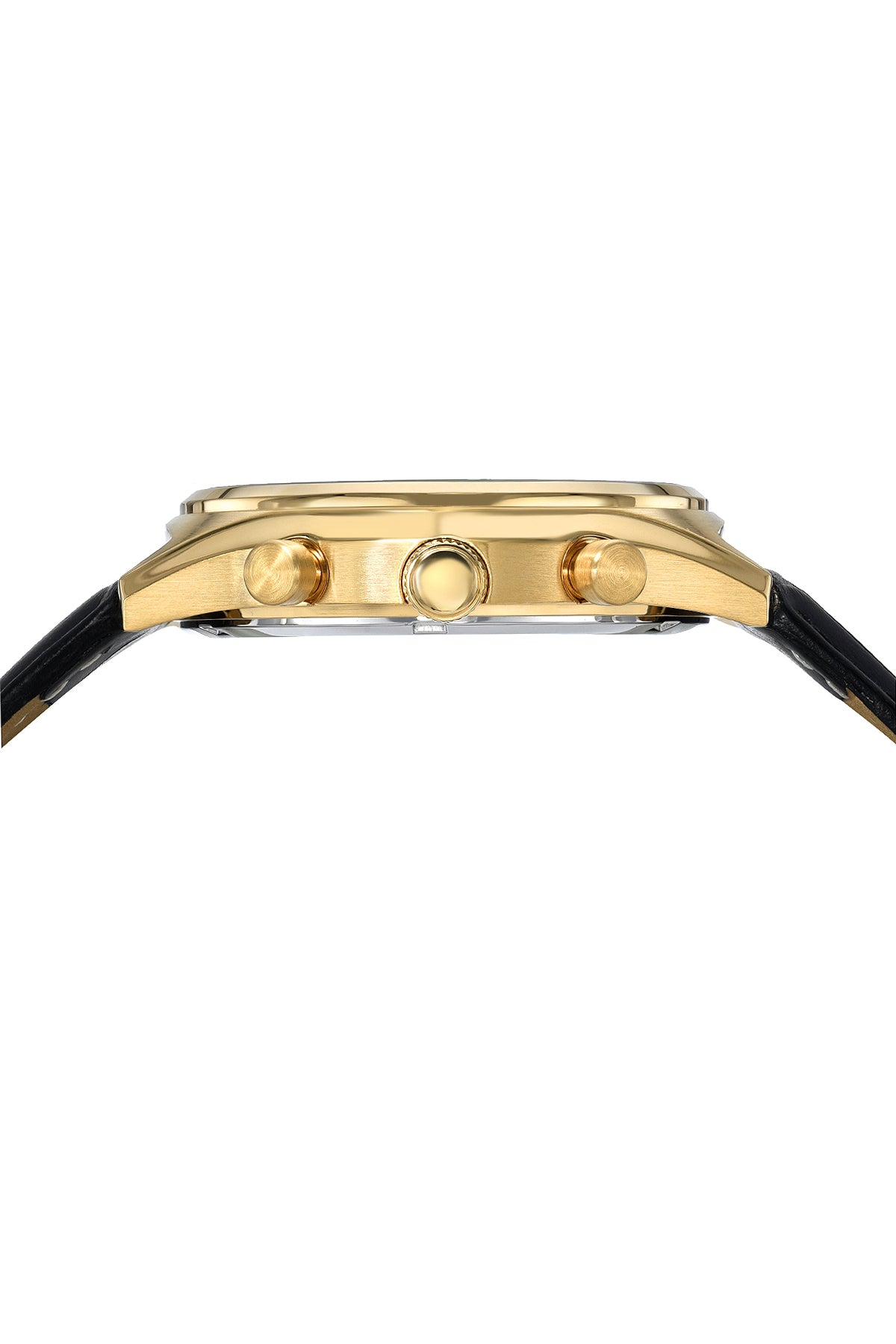 Porsamo Bleu Dylan Luxury Men's Watch, Genuine Leather Band Gold, Black And White 872ADYL