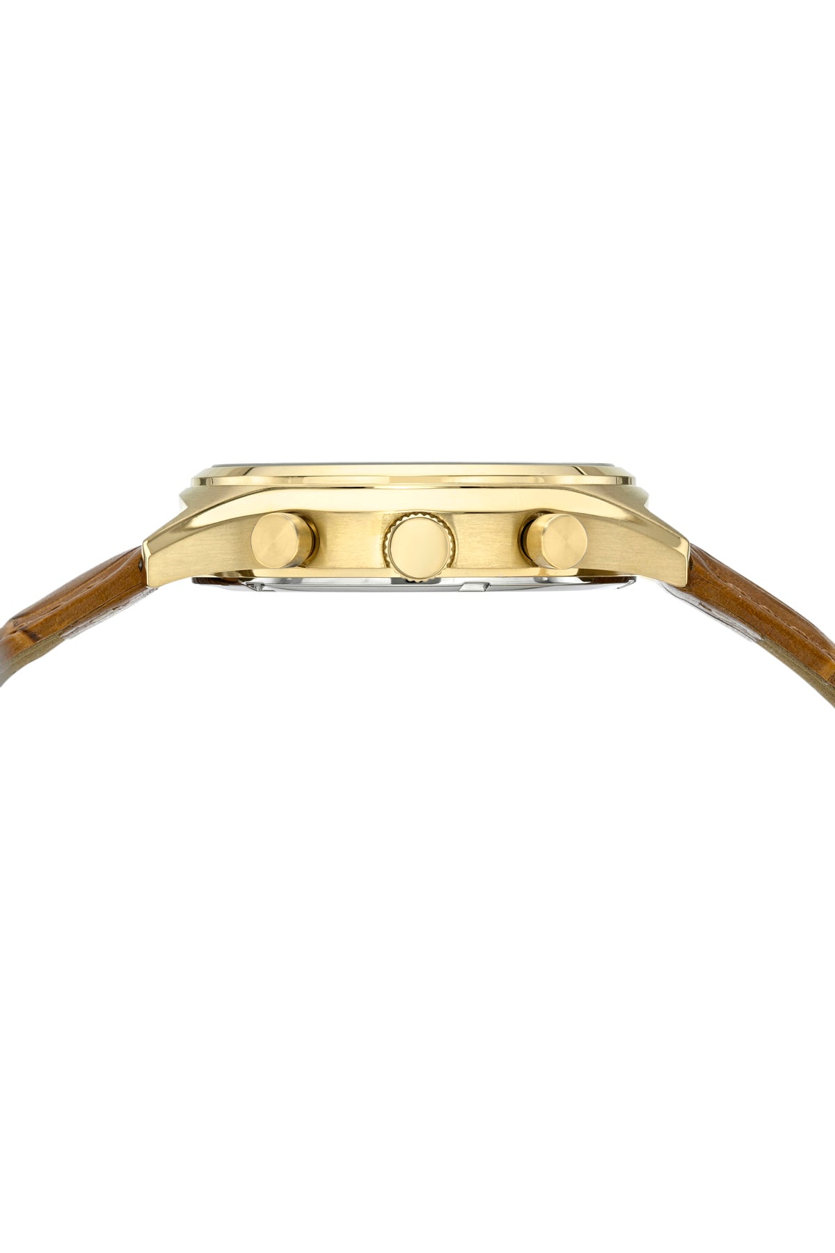 Porsamo Bleu Dylan Luxury Men's Watch, Genuine Leather Band Gold And Brown 873BDYL