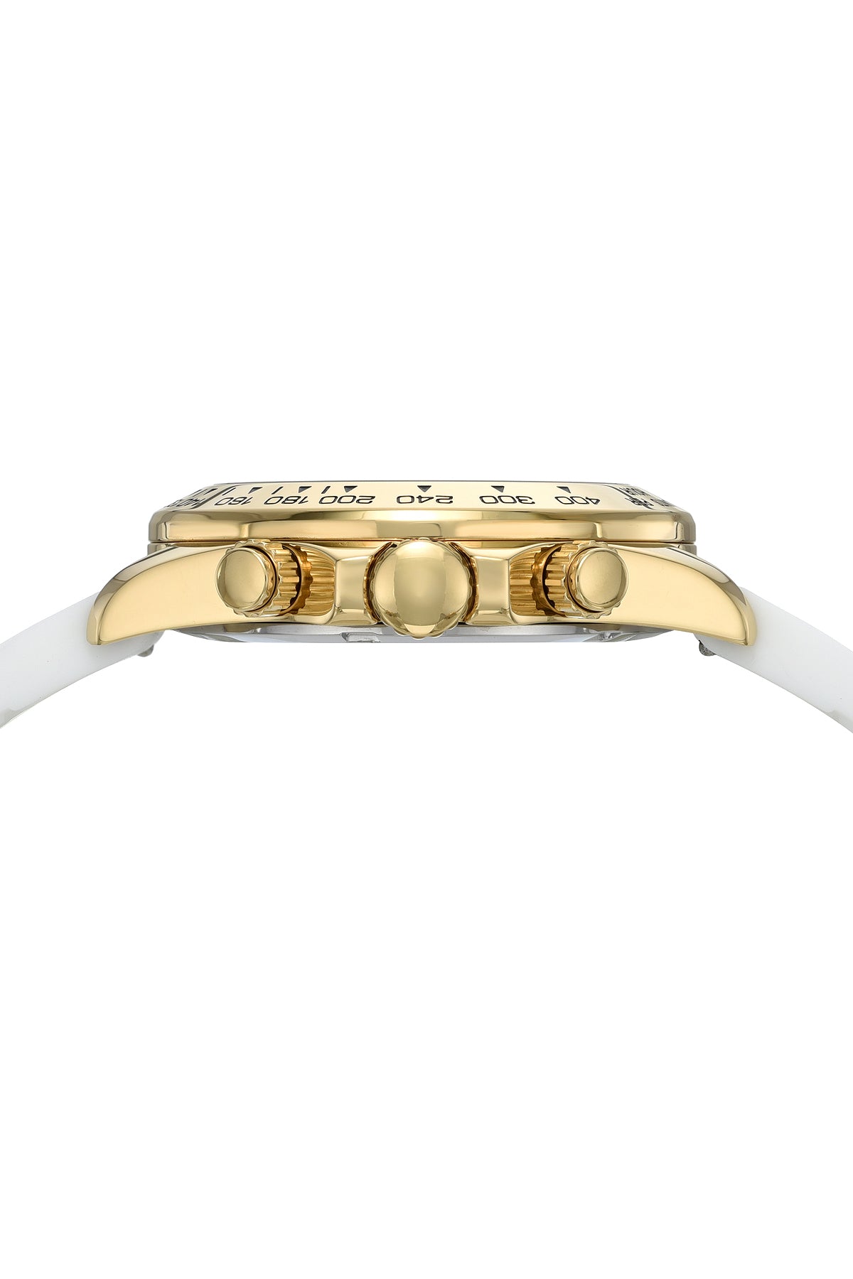 Porsamo Bleu Alexis Sport Luxury Women's Stainless Steel And Silicone Watch, Gold And White, 923BALR
