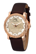Genevieve Women's Watch 20 mm Brown Satin Replacement Band With Rose Tone Buckle, 681CGEL