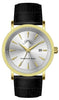 Porsamo Bleu Veritas2 Luxury Men's Watch Genuine Leather Band, Gold-Tone, Black, 1362DVEL
