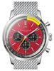 Porsamo Bleu Simon  Luxury Chronograph Men's Stainless Steel Watch, Silver, Black, Red 1322BSIS