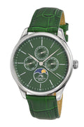 Jonathan Men's Watch 18 mm Green Genuine Leather Replacement Band With Silver Tone Buckle, 911DJOL