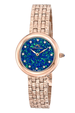 Porsamo Bleu Charlize Luxury Opal Women's Stainless Steel Watch, Rose 1111CCHS