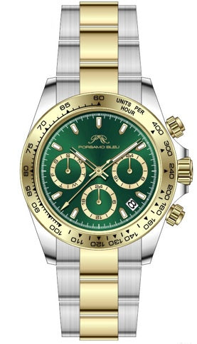 Porsamo Bleu Alexis Luxury Women's Stainless Steel Watch, Two Tone, Green 925BALS