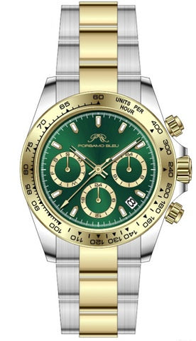 Porsamo Bleu Alexis Luxury Women's Stainless Steel Watch, Two Tone, Green 925BALS