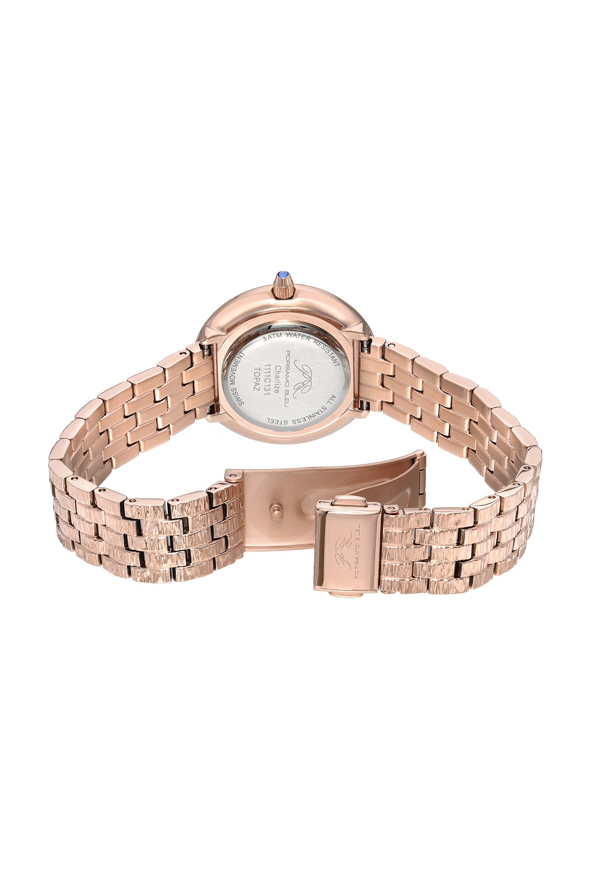 Porsamo Bleu Charlize Luxury Opal Women's Stainless Steel Watch, Rose 1111CCHS