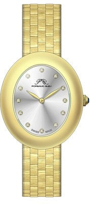 Porsamo Bleu Angelica Luxury Women's Oval Stainless Steel Watch, Gold Tone 1343BANS