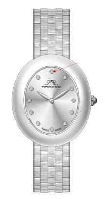 Porsamo Bleu Angelica Luxury Women's Oval Stainless Steel Watch, Silver Tone 1343AANS