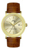 Porsamo Bleu Veritas2 Luxury Men's Watch Genuine Leather Band, Gold-Tone, Brown, 1362FVEL