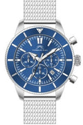 Porsamo Bleu Brandon luxury chronograph men's stainless steel watch, silver, green 1011FBRS