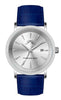 Porsamo Bleu Veritas2 Luxury Men's Watch Genuine Leather Band, Silver-Tone, Blue, 1362BVEL