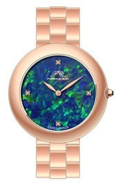 Porsamo Bleu Opal Luxury Women's Stainless Steel Opal And Topaz Watch, Rose Tone 1331COPS