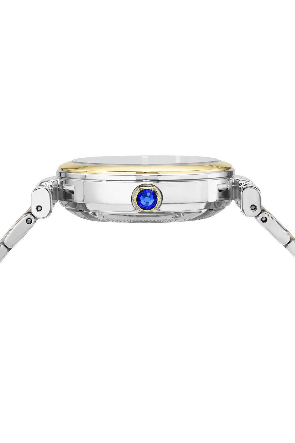 Porsamo Bleu Colette Luxury Automatic Women's Stainless Steel Watch With Topaz Gem Hour Markers, Two Tone, White 1103CCOS