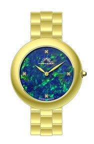 Porsamo Bleu Opal Luxury Women's Stainless Steel Opal And Topaz Watch, Gold Tone 1331BOPS