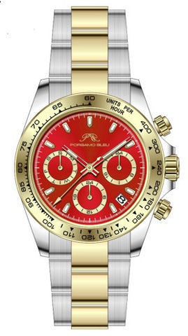 Porsamo Bleu Alexis Luxury Women's Stainless Steel Watch, Two Tone, Raspberry Red 925CALS