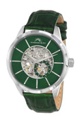 Cassius Men's Watch 22 mm Green Genuine Leather Replacement Band With Silver Tone Buckle, 802DCAL