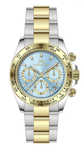 Porsamo Bleu Alexis Luxury Women's Stainless Steel Watch, Two Tone, Ice Blue 925AALS