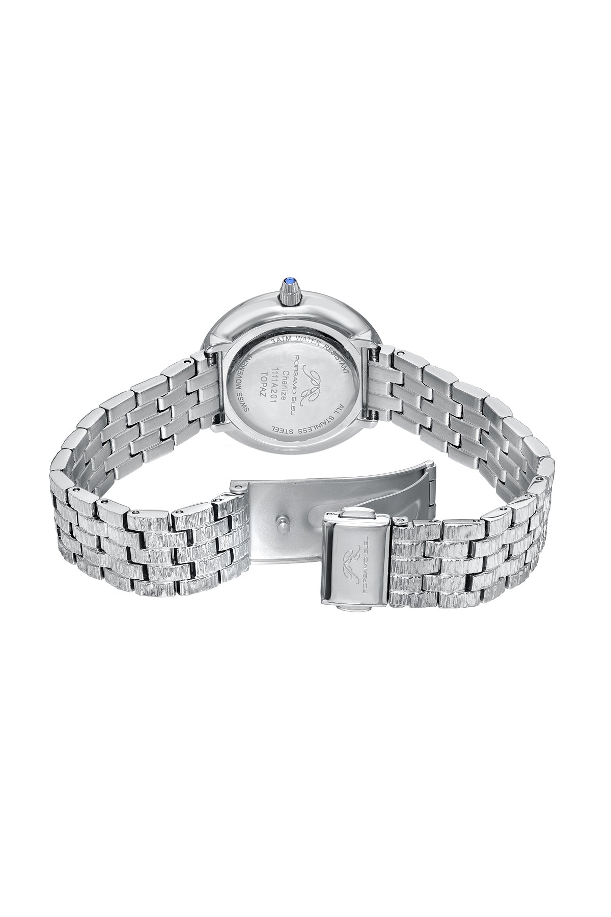 Porsamo Bleu Charlize Luxury Opal Women's Stainless Steel Watch, Silver 1111ACHS