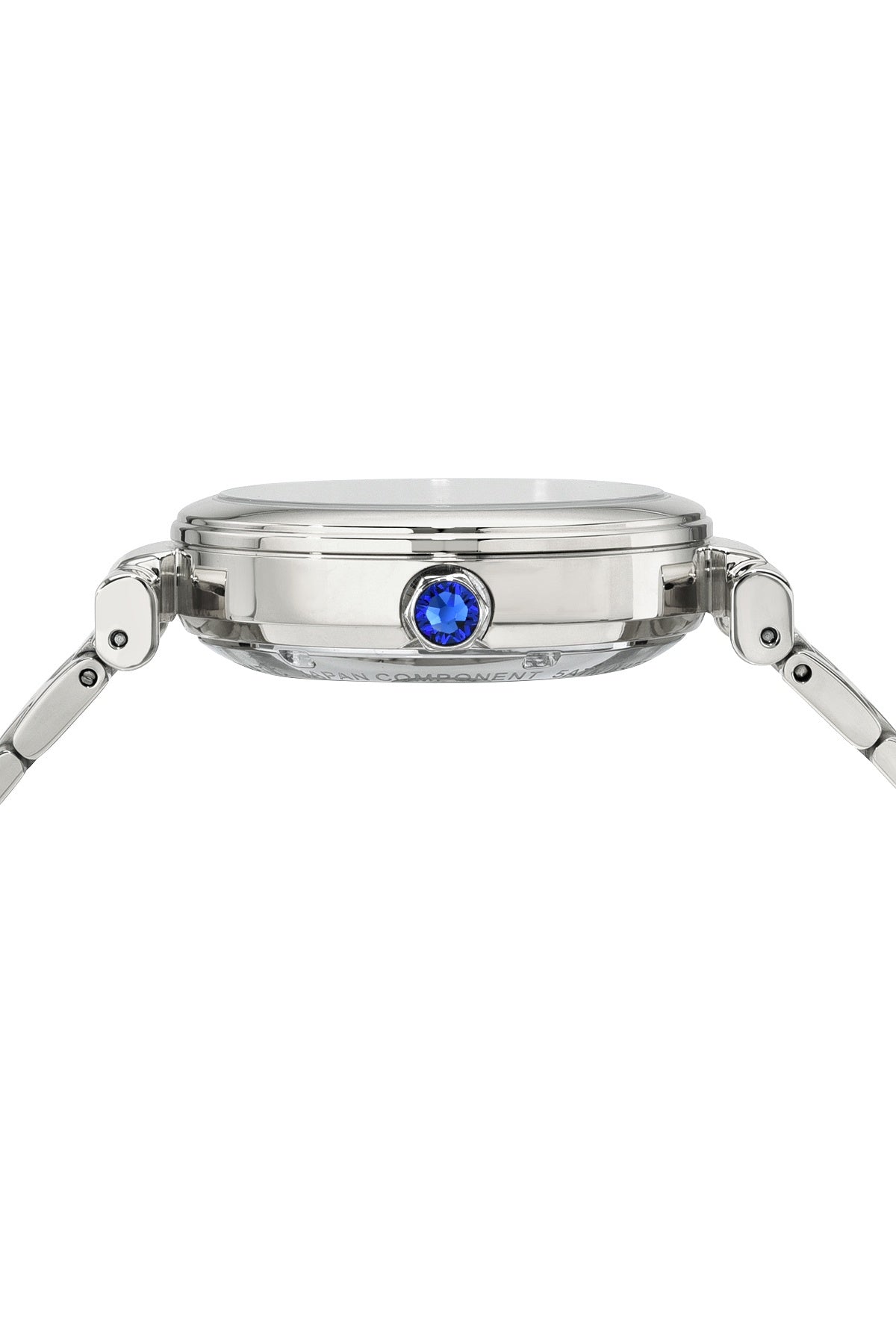 Porsamo Bleu Colette Luxury Automatic Women's Stainless Steel Watch And Topaz Gem Hour Markers, Silver, White 1103ACOS