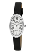 Eloise Women's Watch 10 mm Black Genuine Leather Replacement Band With Silver Tone Buckle, 1353AELL