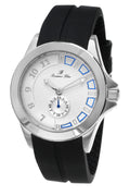 Porsamo Bleu Soho Luxury Men's Watch, Silicone Strap, Silver, Black 044ASOR
