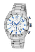 Porsamo Bleu Taylor Luxury Chronograph Men's Stainless Steel Watch, Silver 621ATAS