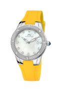 Porsamo Bleu Linda Luxury Women's Watch, Silicone Strap, Silver, Yellow 493BLIR