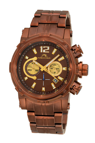 Porsamo Bleu Antonio luxury chronograph men's stainless steel watch, brown 612BANS