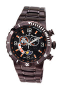 Porsamo Bleu Las Vegas Luxury Men's Stainless Steel Watch, Interchangeable Bezels, Dark Brown 111ELVS