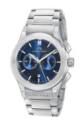 Porsamo Bleu Austin Luxury Chronograph Men's Stainless Steel Watch, Silver, Blue 1021DAUS