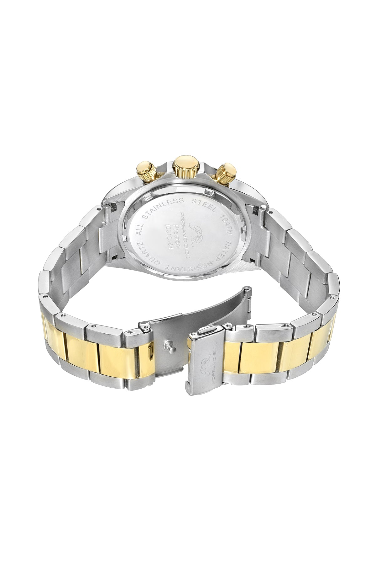 Porsamo Bleu Preston Luxury Multifunction Men's Stainless Steel Watch Silver, Gold, White 1031CPRS