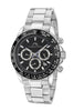 Porsamo Bleu Preston Luxury Multifunction Men's Stainless Steel Watch, Silver, Black 1032BPRS