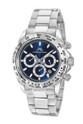 Porsamo Bleu Preston Luxury Multifunction Men's Stainless Steel Watch, Silver, Blue 1033APRS