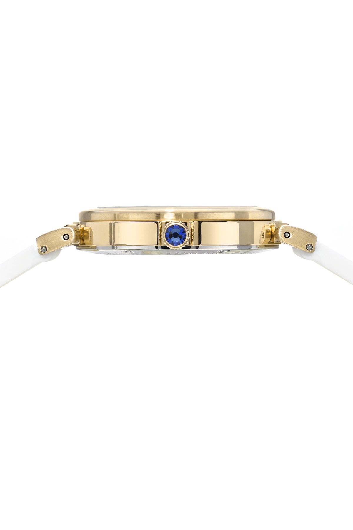 Porsamo Bleu Dahlia Luxury Crystal Hour Markers Women's Silicone Strap Watch, Gold, White 1052BDAR