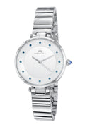 Porsamo Bleu Lilian Luxury Topaz Women's Stainless Steel Watch, Silver, Blue 1061ALIS