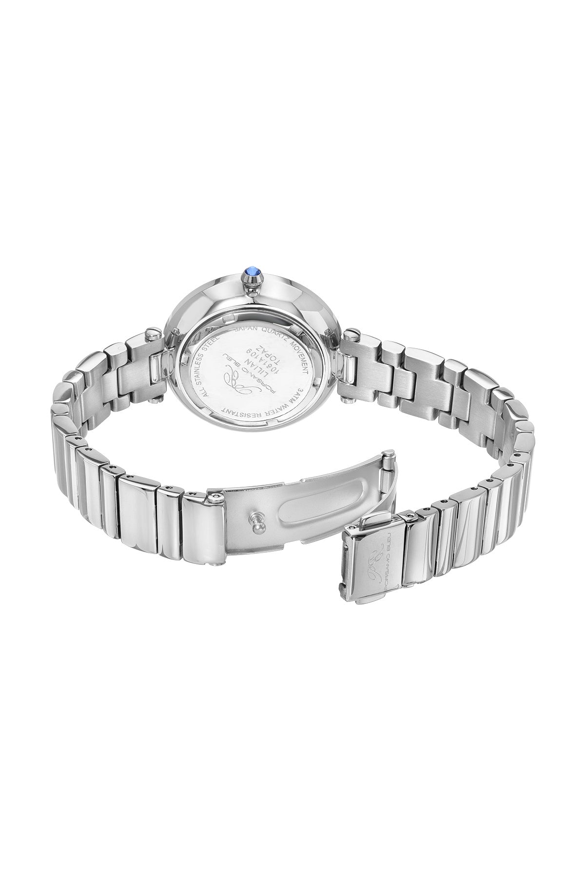 Porsamo Bleu Lilian Luxury Topaz Women's Stainless Steel Watch, Silver, Blue 1061ALIS