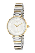 Porsamo Bleu Lilian Luxury Topaz Women's Stainless Steel Watch, Silver, Gold, White 1062BLIS