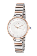Porsamo Bleu Lilian Luxury Topaz Women's Stainless Steel Watch, Silver, Rose Pink 1062CLIS