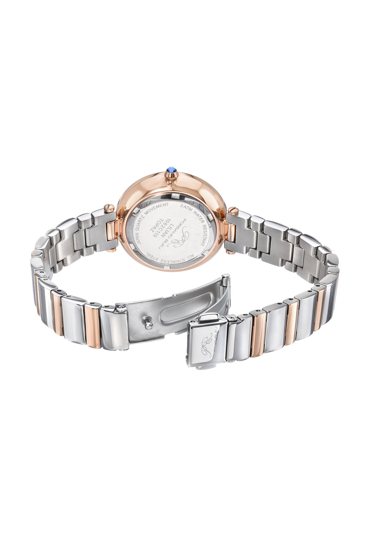 Porsamo Bleu Lilian Luxury Topaz Women's Stainless Steel Watch, Silver, Rose Pink 1062CLIS