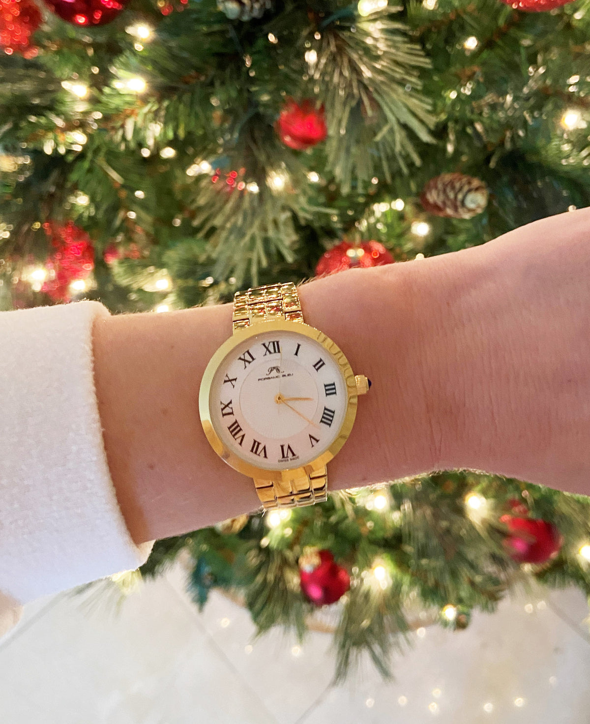 Porsamo Bleu Helena Luxury Women's Stainless Steel Watch, Gold, White 1071BHES