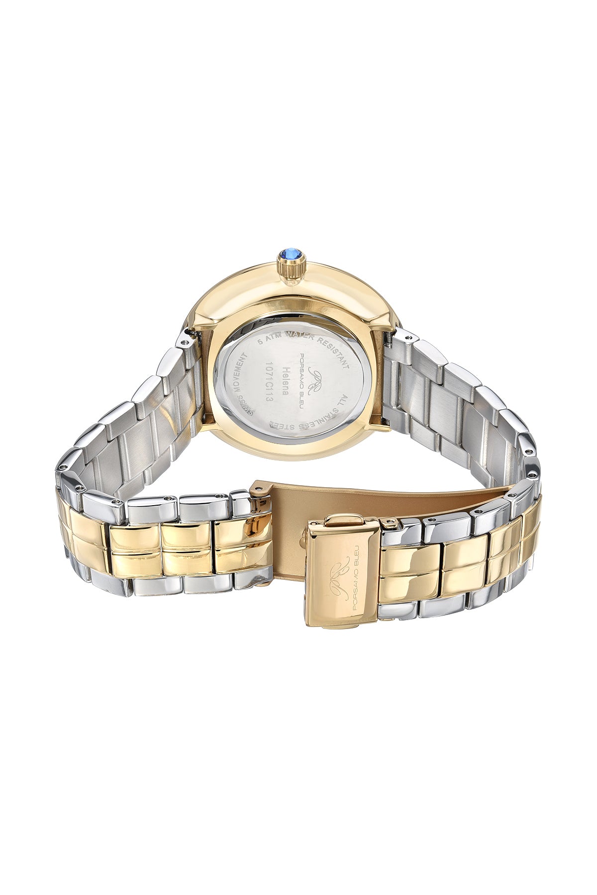 Porsamo Bleu Helena Luxury Women's Stainless Steel Watch, Silver, Gold, White 1071CHES