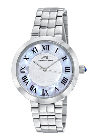 Porsamo Bleu Helena Luxury Women's Stainless Steel Watch, Silver, Baby Blue 1072AHES