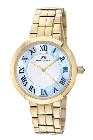 Porsamo Bleu Helena Luxury Women's Stainless Steel Watch, Gold, Baby Blue 1072BHES