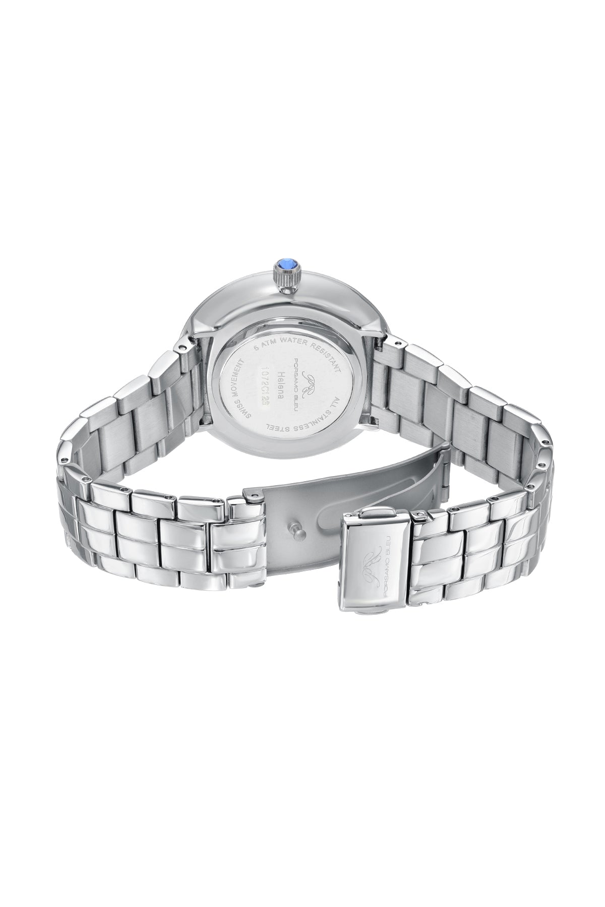 Porsamo Bleu Helena Luxury Women's Stainless Steel Watch, Silver, Baby Pink 1072CHES